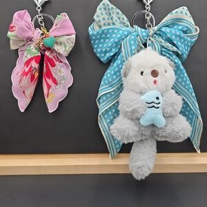 Floral and Plush Key Holder Set